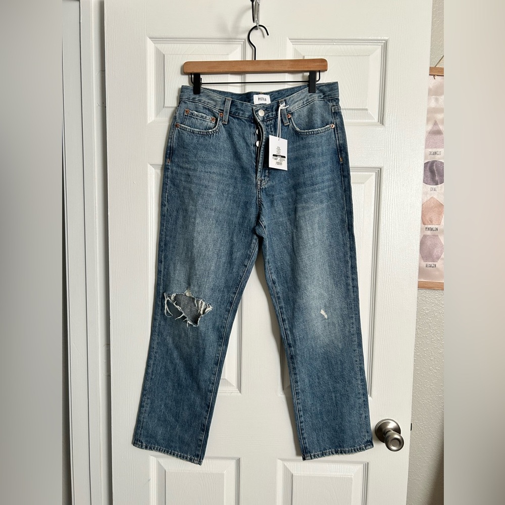 Pistola Maya mid Rise Easy Straight Ankle Legacy Distressed Jean NWT size 29